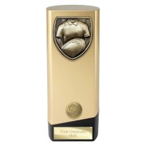Prime Cobra Rugby Shirt & Ball Trophy | Gold & Black | 190mm