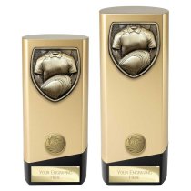 Prime Cobra Rugby Shirt & Ball Trophy | Gold & Black | 190mm