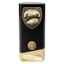 Prime Cobra Rugby Shirt & Ball Trophy | Black & Gold | 160mm