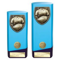 Prime Cobra Rugby Shirt & Ball Trophy | Blue & Purple | 190mm