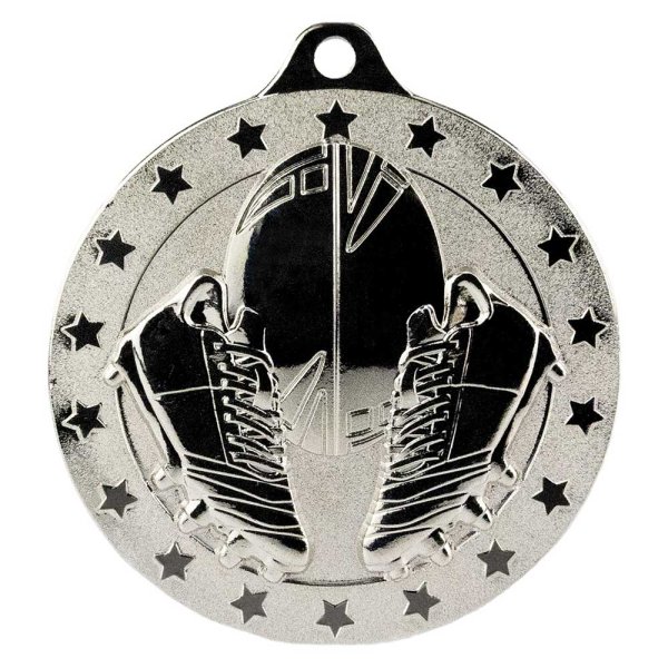 Cascade Stars Rugby Medal | Silver | 50mm