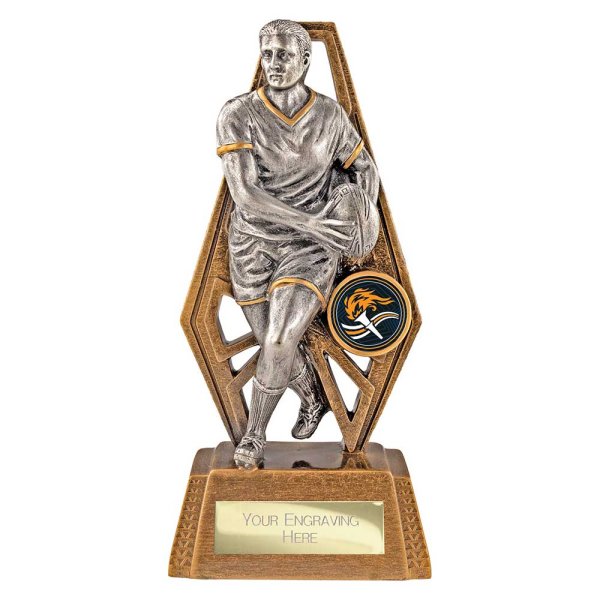 Immense Rugby Trophy | Antique Gold & Silver | 190mm