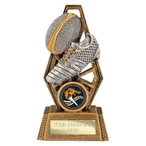 Immense Rugby Trophy | Antique Silver & Gold | 130mm