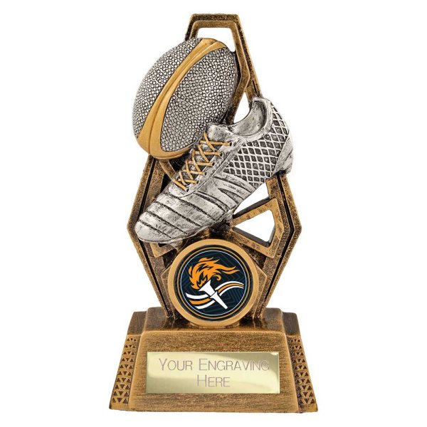 Immense Rugby Trophy | Antique Silver & Gold | 130mm