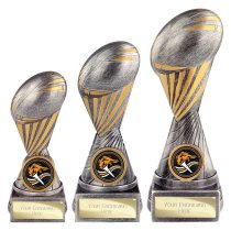 Digital Rugby Trophy | Antique Silver & Gold | 125mm