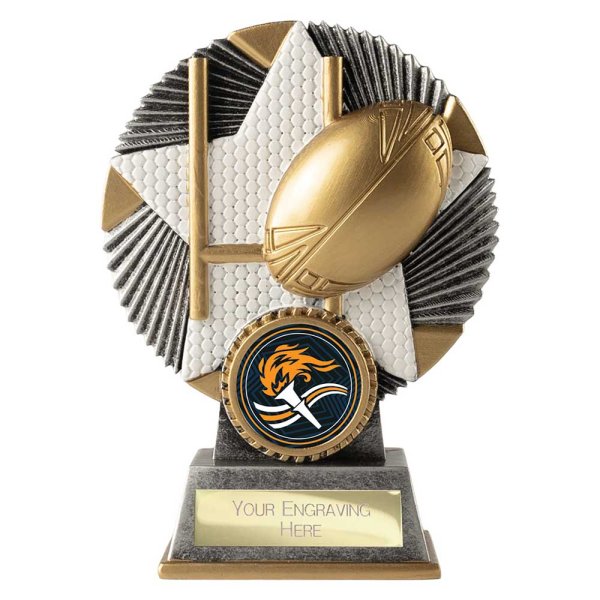 Pulse Star Rugby Trophy | Antique Silver & Gold | 120mm