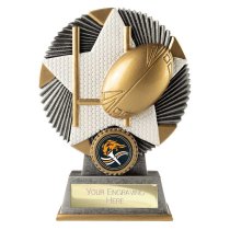 Pulse Star Rugby Trophy | Antique Silver & Gold | 150mm