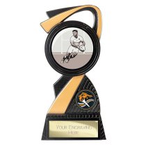 Mania Tower Rugby Trophy | Black & Gold | 155mm