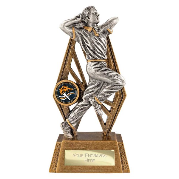 Immense Cricket Trophy | Bowler | Antique Gold & Silver | 190mm