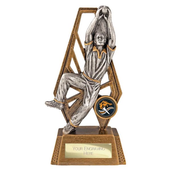 Immense Cricket Trophy | Fielder | Antique Gold & Silver | 190mm