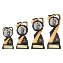 Mania Tower Cricket Trophy | Black & Gold | 130mm