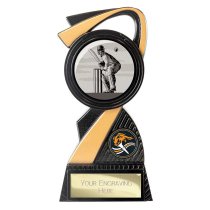Mania Tower Cricket Trophy | Black & Gold | 155mm