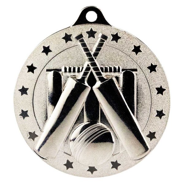 Cascade Stars Cricket Medal | Silver | 50mm