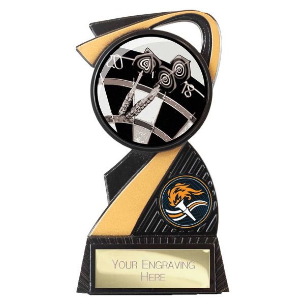 Mania Tower Darts Trophy | Black & Gold | 130mm