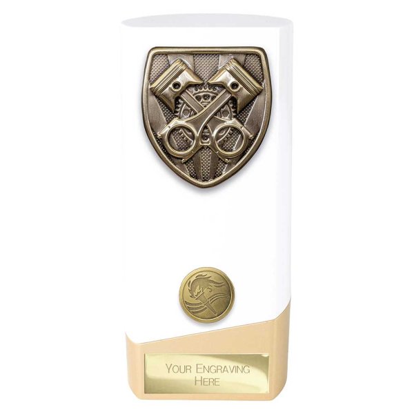 Prime Cobra Motorsport Trophy | White & Gold | 160mm