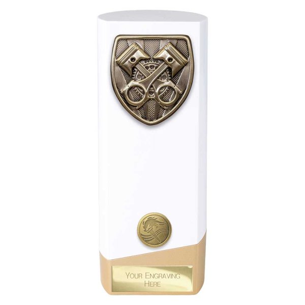 Prime Cobra Motorsport Trophy | White & Gold | 190mm