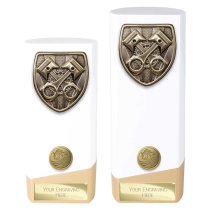 Prime Cobra Motorsport Trophy | White & Gold | 190mm