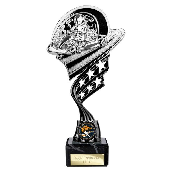 Innov8 Go Kart Trophy | Silver & Black | 230mm