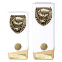 Prime Cobra Boxing Trophy | White & Gold | 190mm