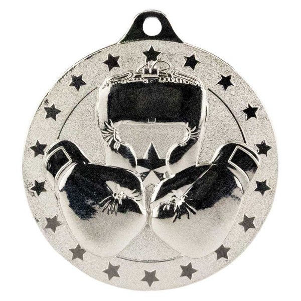 Cascade Stars Boxing Medal | Silver | 50mm