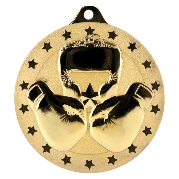 Cascade Stars Boxing Medal | Gold | 70mm