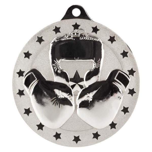 Cascade Stars Boxing Medal | Silver | 70mm