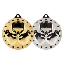 Cascade Stars Boxing Medal | Silver | 70mm