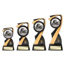 Mania Tower Boxing Trophy | Black & Gold | 205mm
