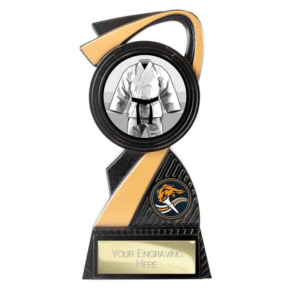 Mania Tower Martial Arts Trophy | Black & Gold | 155mm