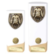 Prime Cobra Martial Arts Trophy | White & Gold | 160mm