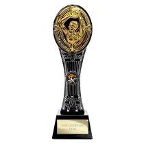 Maverick Extreme Tower Netball Trophy | Black & Gold | 260mm