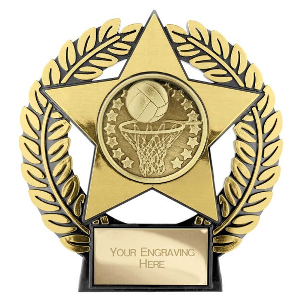 Emperor Star Netball Plaque | Gold | 120mm