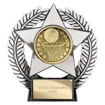 Emperor Star Netball Plaque | Silver | 120mm