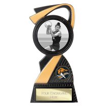 Mania Tower Netball Trophy | Black & Gold | 155mm