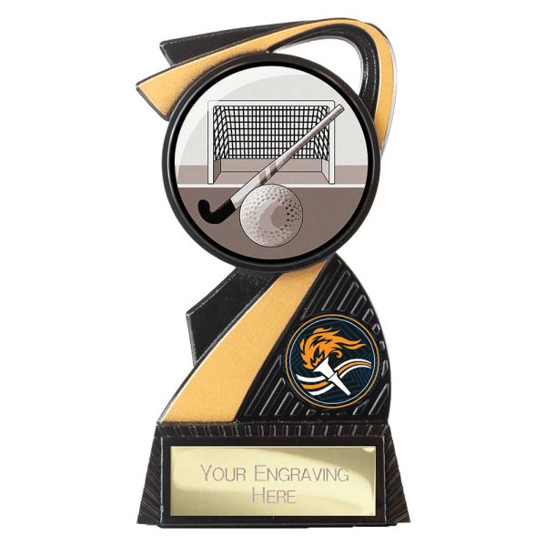 Mania Tower Hockey Trophy | Black & Gold | 130mm
