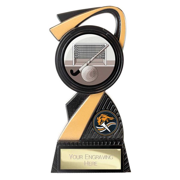 Mania Tower Hockey Trophy | Black & Gold | 155mm