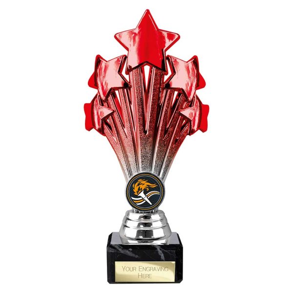 5 Star Trophy | Red and Silver | 200mm