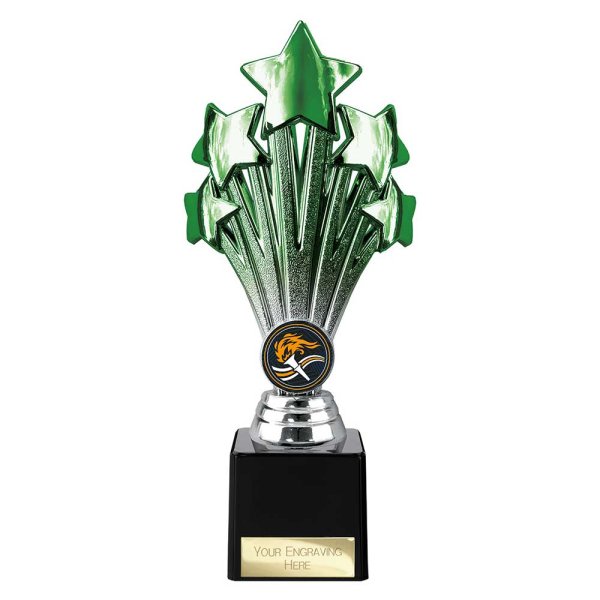 5 Star Trophy | Green and Silver | 220mm