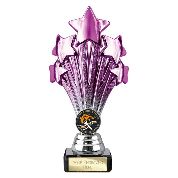 5 Star Trophy | Purple and Silver | 190mm