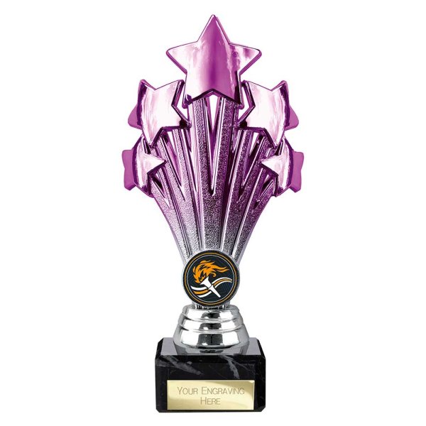 5 Star Trophy | Purple and Silver | 200mm