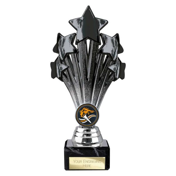 5 Star Trophy | Black and Silver | 200mm