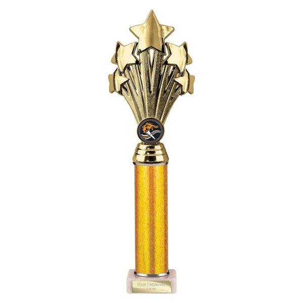 5 Star Tube Trophy | Gold 340mm