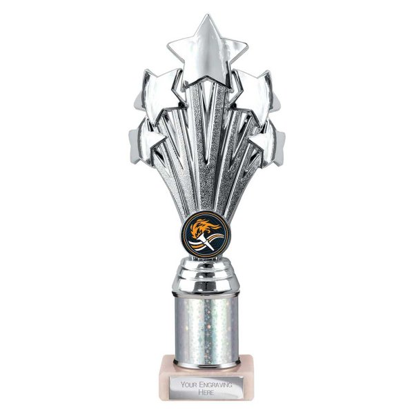 5 Star Tube Trophy | Silver | 240mm