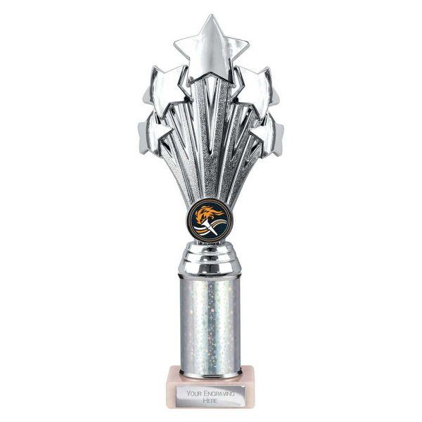 5 Star Tube Trophy | Silver | 265mm