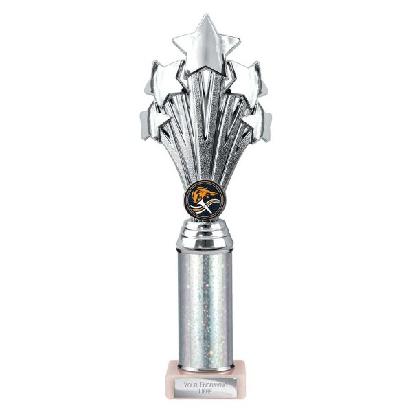 5 Star Tube Trophy | Silver | 290mm