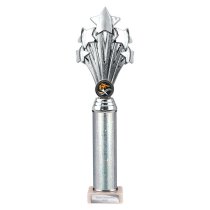 5 Star Tube Trophy | Silver | 340mm
