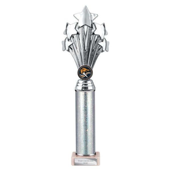 5 Star Tube Trophy | Silver | 340mm