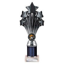 5 Star Tube Trophy | Black & Silver | 240mm