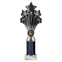 5 Star Tube Trophy | Black & Silver | 265mm