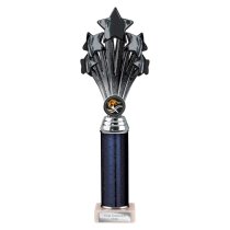 5 Star Tube Trophy | Black & Silver | 315mm